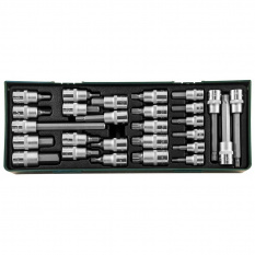 Набор торцевых головок с вставками JONNESWAY 3/8" и 1/2"DR, 27 предметов