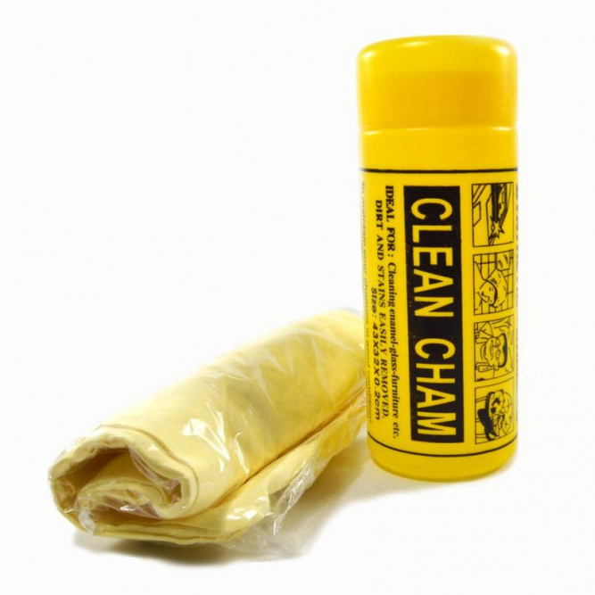 Салфетка для протирки автомобиля впитывающая замша Clean Cham (в тубе), 43x32 см.